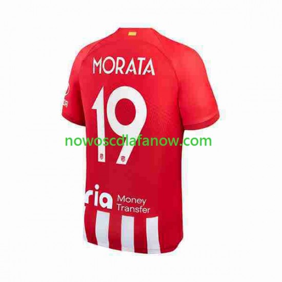 Koszulka Atlético Madryt 2 Alvaro Morata 19 Męska Domowy Komplet 2023-2024 Krótkie Rękawy