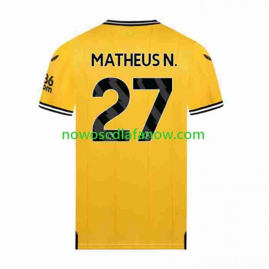Koszulka Wolverhampton Wanderers Matheus Nunes 27 Męska Domowy Komplet 2023-2024 Krótkie Rękawy