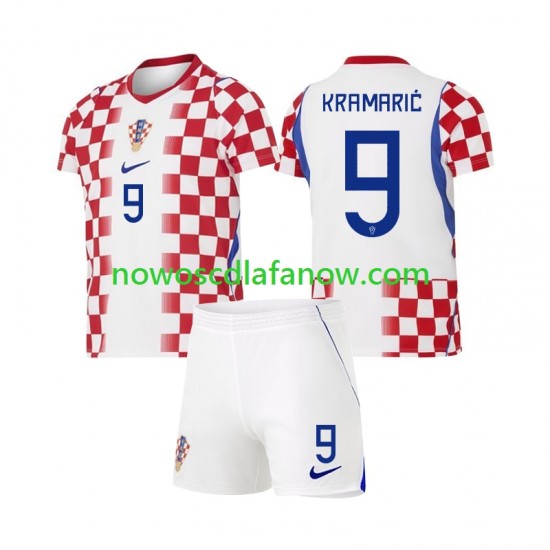 Koszulka Reprezentacja Chorwacji Andrej Kramaric 9 Dziecięca Domowy Komplet World Cup 2026 Krótkie Rękawy