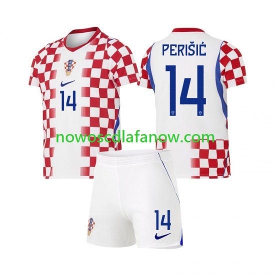 Koszulka Reprezentacja Chorwacji Ivan Perisic 14 Dziecięca Domowy Komplet World Cup 2026 Krótkie Rękawy