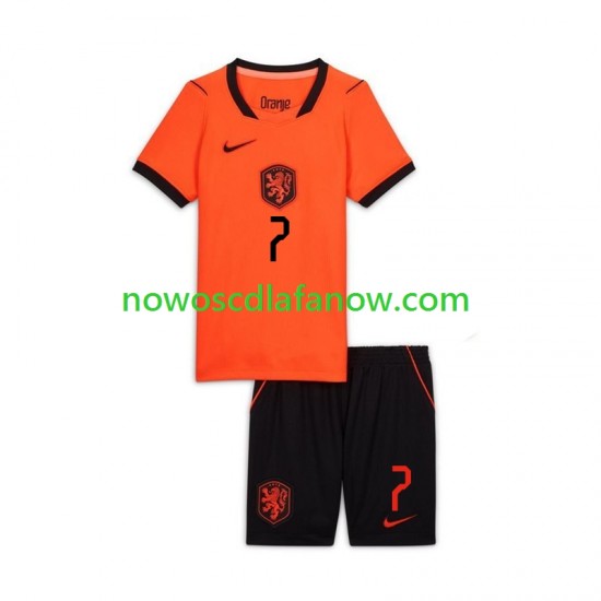 Koszulka Reprezentacja Holandii Xavi Simons 7 Dziecięca Domowy Komplet World Cup 2026 Krótkie Rękawy