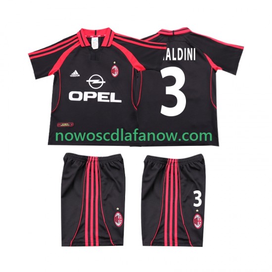 Koszulka AC Milan MALDINI 3 2000 2001 Retro Dziecięca Trzeci Komplet Krótkie Rękawy