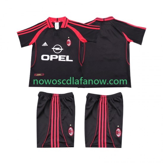 Koszulka AC Milan 2000 2001 Retro Dziecięca Trzeci Komplet Krótkie Rękawy