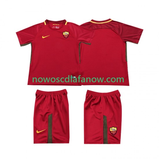 Koszulka AS Roma 2017-2018 Retro Dziecięca Domowy Komplet Krótkie Rękawy
