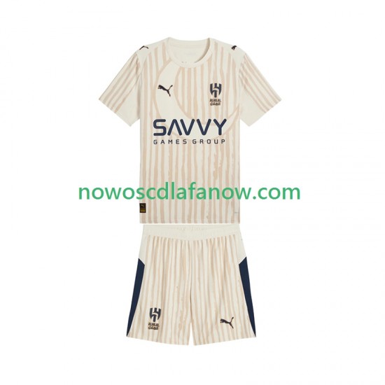 Koszulka Al Hilal CWC Dziecięca Wyjazdowy Komplet 2025-2026 Krótkie Rękawy