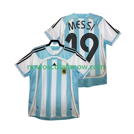 Koszulka Reprezentacja Argentyny MESSI 19 Retro Męska Domowy Komplet 2006 Krótkie Rękawy