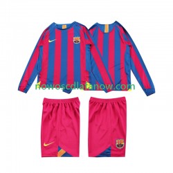 Koszulka FC Barcelona 2005 Retro Dziecięca Domowy Komplet 2006 Długie Rękawy