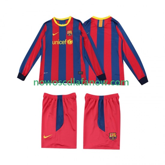 Koszulka FC Barcelona Retro Dziecięca Domowy Komplet 2011 2010 Długie Rękawy