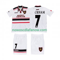 Koszulka Manchester United BECKHAM 7 Retro Dziecięca Wyjazdowy Komplet 1998 Krótkie Rękawy