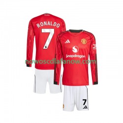 Koszulka Manchester United Cristiano Ronaldo 7 Dziecięca Domowy Komplet 2025-2026 Długie Rękawy
