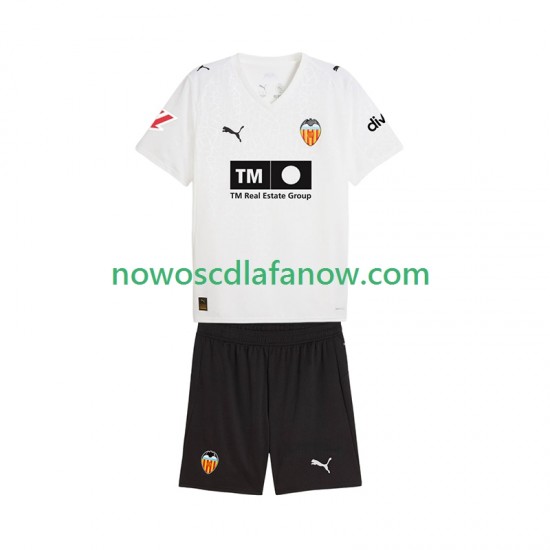 Koszulka Valencia CF Dziecięca Domowy Komplet 2025-2026 Krótkie Rękawy