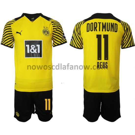 Koszulka Borussia Dortmund Marco Reus 11 Dziecięca Domowy Komplet 2021-2022 Krótkie Rękawy