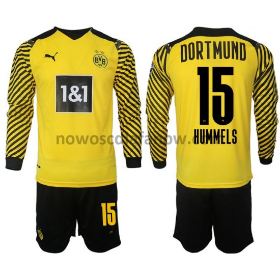 Koszulka Borussia Dortmund Hummels 15 Dziecięca Domowy Komplet 2021-2022 Długie Rękawy