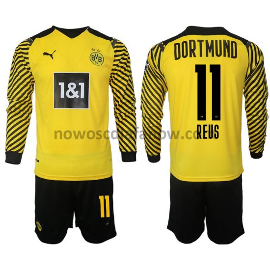 Koszulka Borussia Dortmund Reus 11 Dziecięca Domowy Komplet 2021-2022 Długie Rękawy