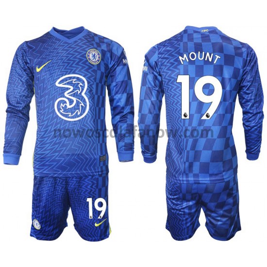 Koszulka Chelsea Mount 19 Dziecięca Domowy Komplet 2021-2022 Długie Rękawy