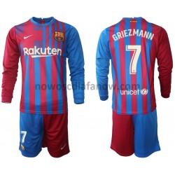 Koszulka FC Barcelona Antoine Griezmann 7 Dziecięca Domowy Komplet 2021-2022 Długie Rękawy