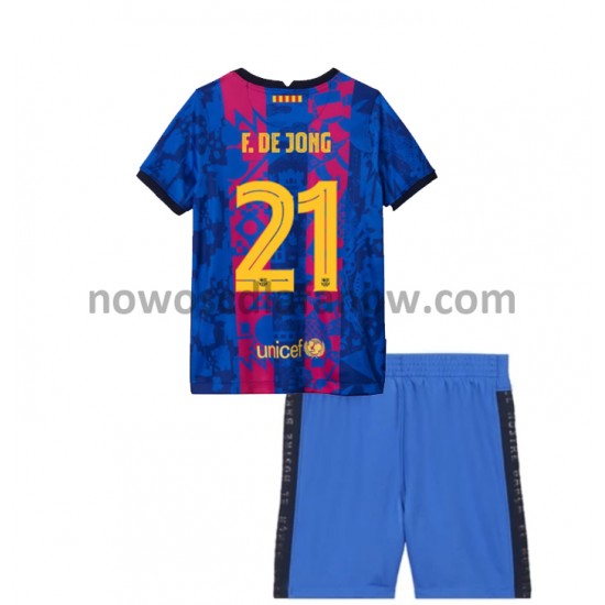 Koszulka FC Barcelona Frenkie de Jong 21 Dziecięca Trzeci Komplet 2021-2022 Krótkie Rękawy