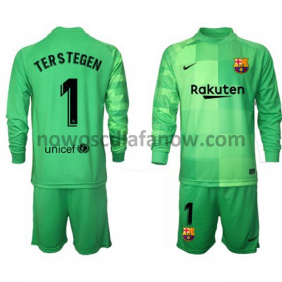 Koszulka FC Barcelona Bramkarskie Ter Stegen 1 Dziecięca Trzeci Komplet 2021-2022 Długie Rękawy
