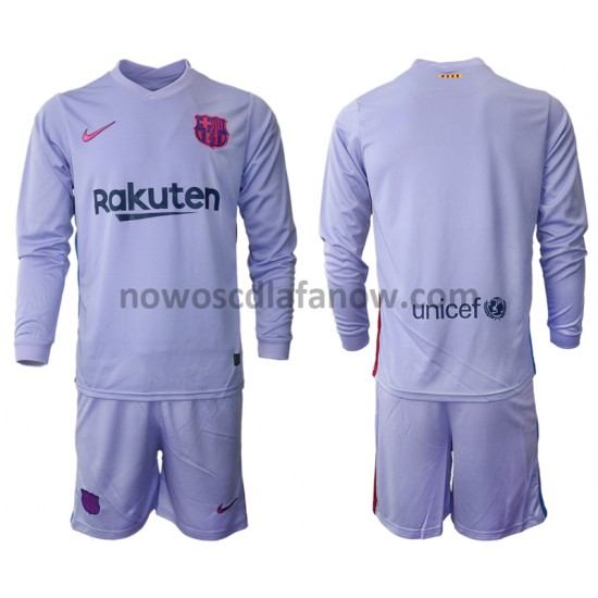 Koszulka FC Barcelona Dziecięca Wyjazdowy Komplet 2021-2022 Długie Rękawy