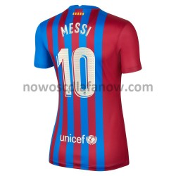Koszulka FC Barcelona Lionel Messi 10 Damska Domowy Komplet 2021-2022 Krótkie Rękawy