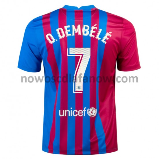 Koszulka FC Barcelona O. Dembele 7 Domowy Komplet 2021-2022 Krótkie Rękawy