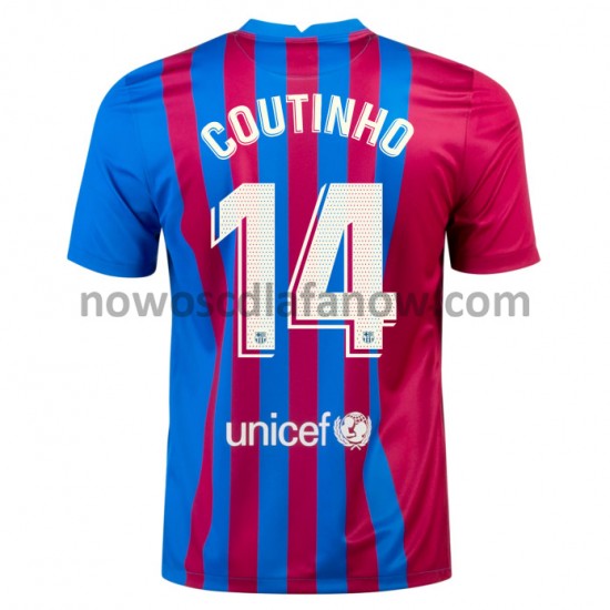 Koszulka FC Barcelona Philippe Coutinho 14 Domowy Komplet 2021-2022 Krótkie Rękawy