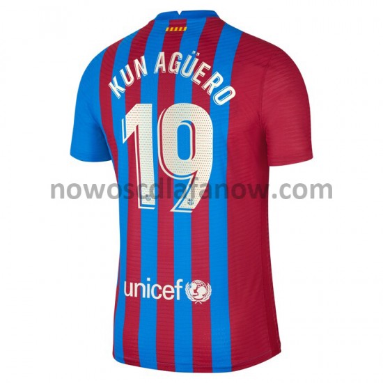 Koszulka FC Barcelona Sergio Aguero 19 Domowy Komplet 2021-2022 Krótkie Rękawy