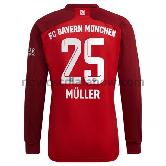 Koszulka Bayern Monachium Thomas Muller 25 Domowy Komplet 2021-2022 Długie Rękawy
