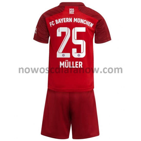 Koszulka Bayern Monachium Thomas Muller 25 Dziecięca Domowy Komplet 2021-2022 Krótkie Rękawy