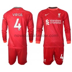 Koszulka Liverpool VIRGIL 4 Dziecięca Domowy Komplet 2021-2022 Długie Rękawy