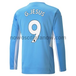 Koszulka Manchester City Gabriel Jesus 9 Domowy Komplet 2021-2022 Długie Rękawy