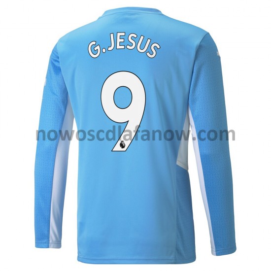 Koszulka Manchester City Gabriel Jesus 9 Domowy Komplet 2021-2022 Długie Rękawy