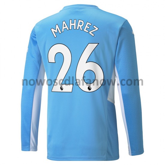 Koszulka Manchester City Riyad Mahrez 26 Domowy Komplet 2021-2022 Długie Rękawy