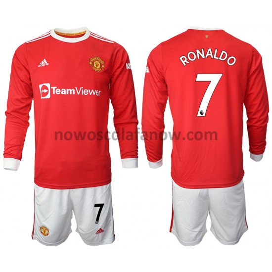 Koszulka Manchester United Cristiano Ronaldo 7 Dziecięca Domowy Komplet 2021-2022 Długie Rękawy