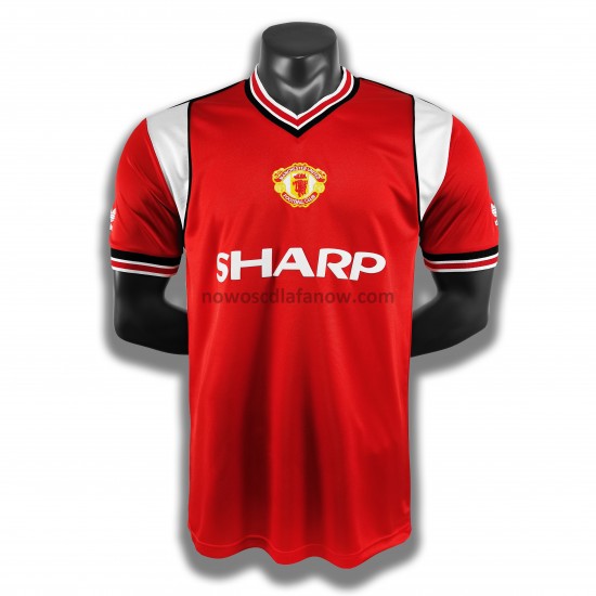 Koszulka Manchester United Retro Domowy Komplet 1985 Krótkie Rękawy