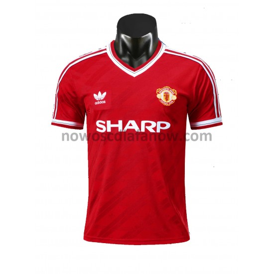Koszulka Manchester United Retro Domowy Komplet 1986 Krótkie Rękawy