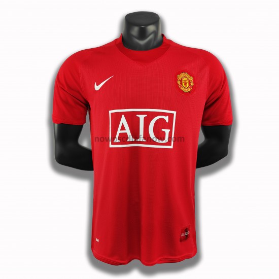 Koszulka Manchester United Retro Domowy Komplet 2007-2008 Krótkie Rękawy