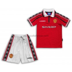 Koszulka Manchester United Retro Dziecięca Domowy Komplet 1998-1999 Krótkie Rękawy