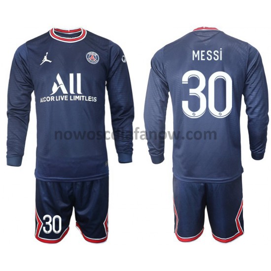 Koszulka Paris Saint-Germain MESSI 30 Dziecięca Domowy Komplet 2021-2022 Długie Rękawy