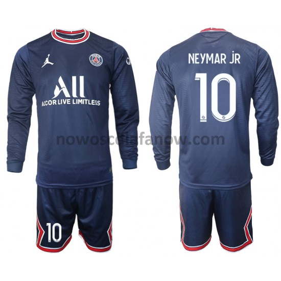 Koszulka Paris Saint-Germain Neymar JR 10 Dziecięca Domowy Komplet 2021-2022 Długie Rękawy