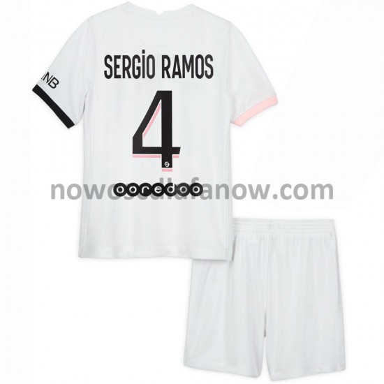Koszulka Paris Saint-Germain Sergio Ramos 4 Dziecięca Wyjazdowy Komplet 2021-2022 Krótkie Rękawy