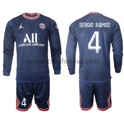 Koszulka Paris Saint-Germain Sergio Ramos 4 Dziecięca Domowy Komplet 2021-2022 Długie Rękawy