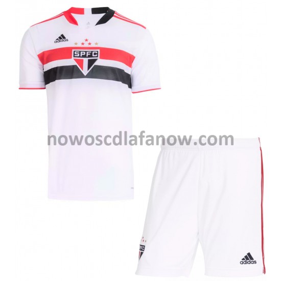 Koszulka São Paulo Dziecięca Domowy Komplet 2021-2022 Krótkie Rękawy