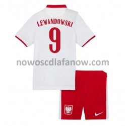 Koszulka Reprezentacja Polski Robert Lewandowski 9 Dziecięca Domowy Komplet Euro 2020 Krótkie Rękawy
