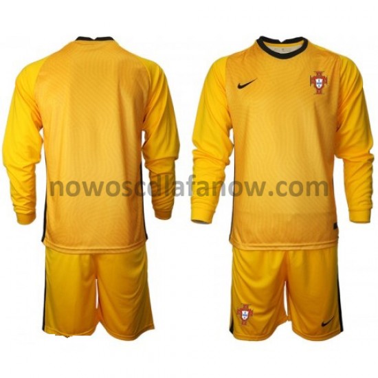 Koszulka Reprezentacja Portugalii Bramkarskie Dziecięca Wyjazdowy Komplet Euro 2020 Długie Rękawy