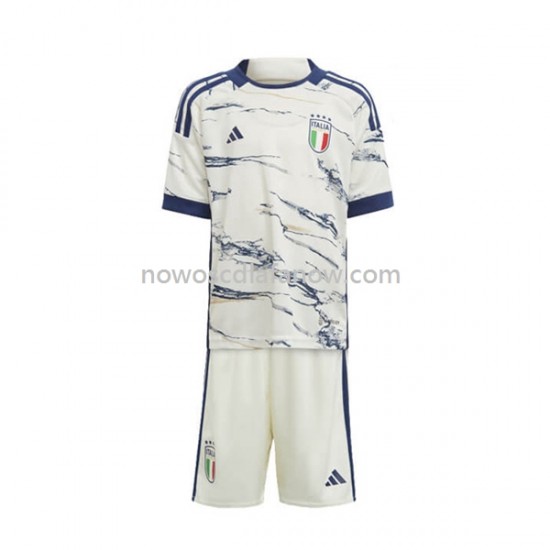 Koszulka Reprezentacja Włoch Dziecięca Wyjazdowy Komplet 2023 Krótkie Rękawy