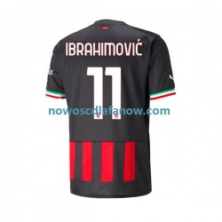 Koszulka AC Milan Ibrahimović 11 Męska Domowy Komplet 2022-2023 Krótkie Rękawy