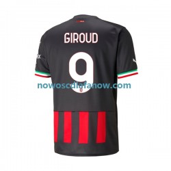 Koszulka AC Milan Olivier Giroud 9 Męska Domowy Komplet 2022-2023 Krótkie Rękawy
