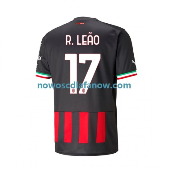 Koszulka AC Milan Rafael Leao 17 Męska Domowy Komplet 2022-2023 Krótkie Rękawy