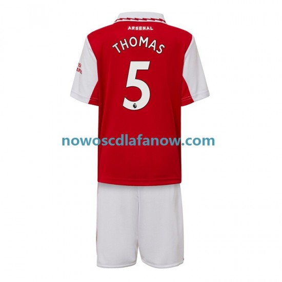 Koszulka Arsenal Thomas Partey 5 Dziecięca Domowy Komplet 2022-2023 Krótkie Rękawy